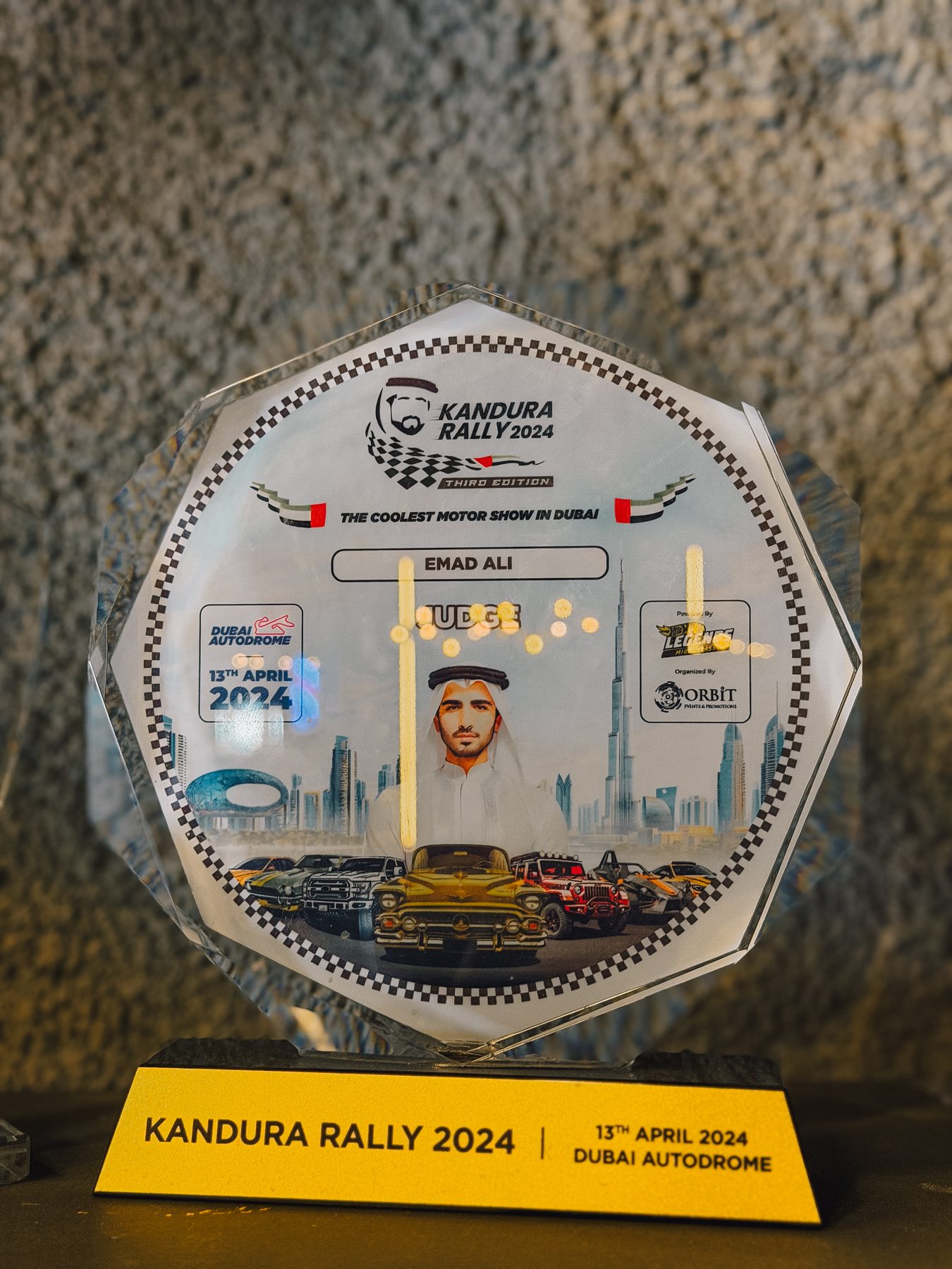 Kandura Rally 2024 award plaque
