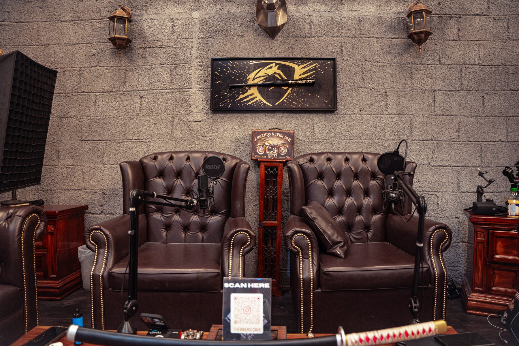 Trophy display at The Biker's Cave