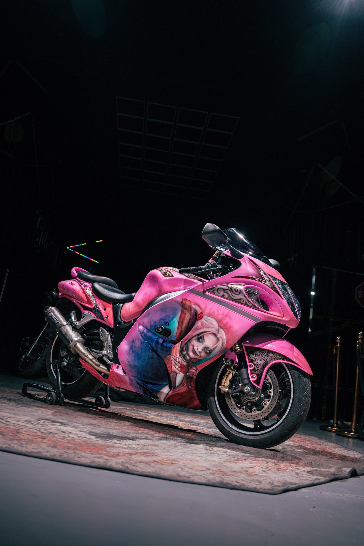 Pink custom sportbike portrait
